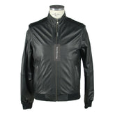 Emilio Romanelli Sleek Black Leather Jacket For Men -   -  Emilio Romanelli.